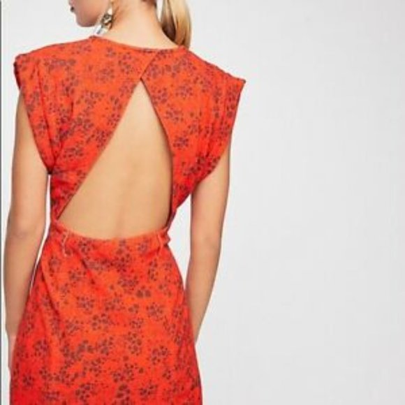 NWT Free People Into Town Red Printed Mini Dress - Picture 2 of 5
